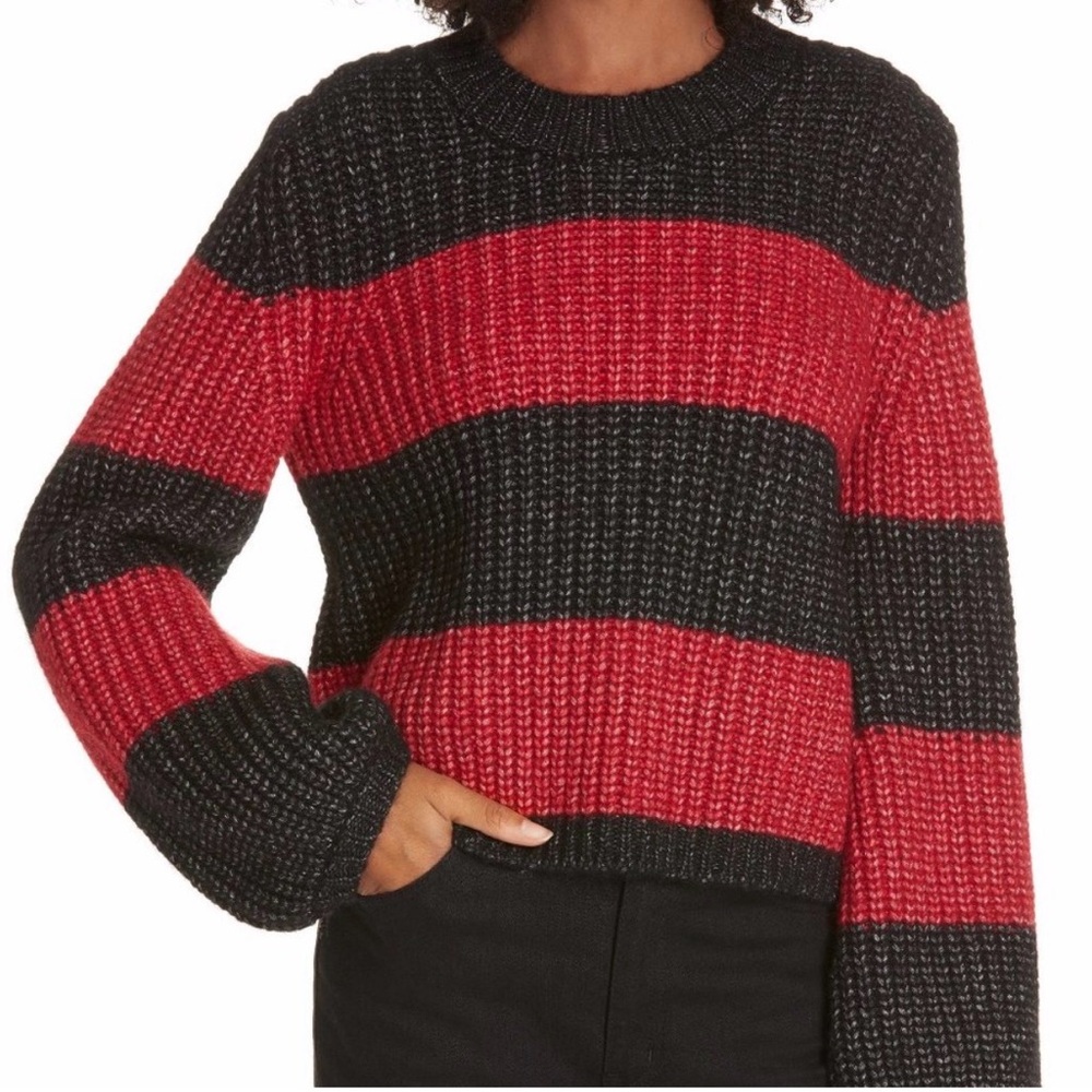 La Ligne Knit Alpaca Wool Balloon Sleeve Sweater T01